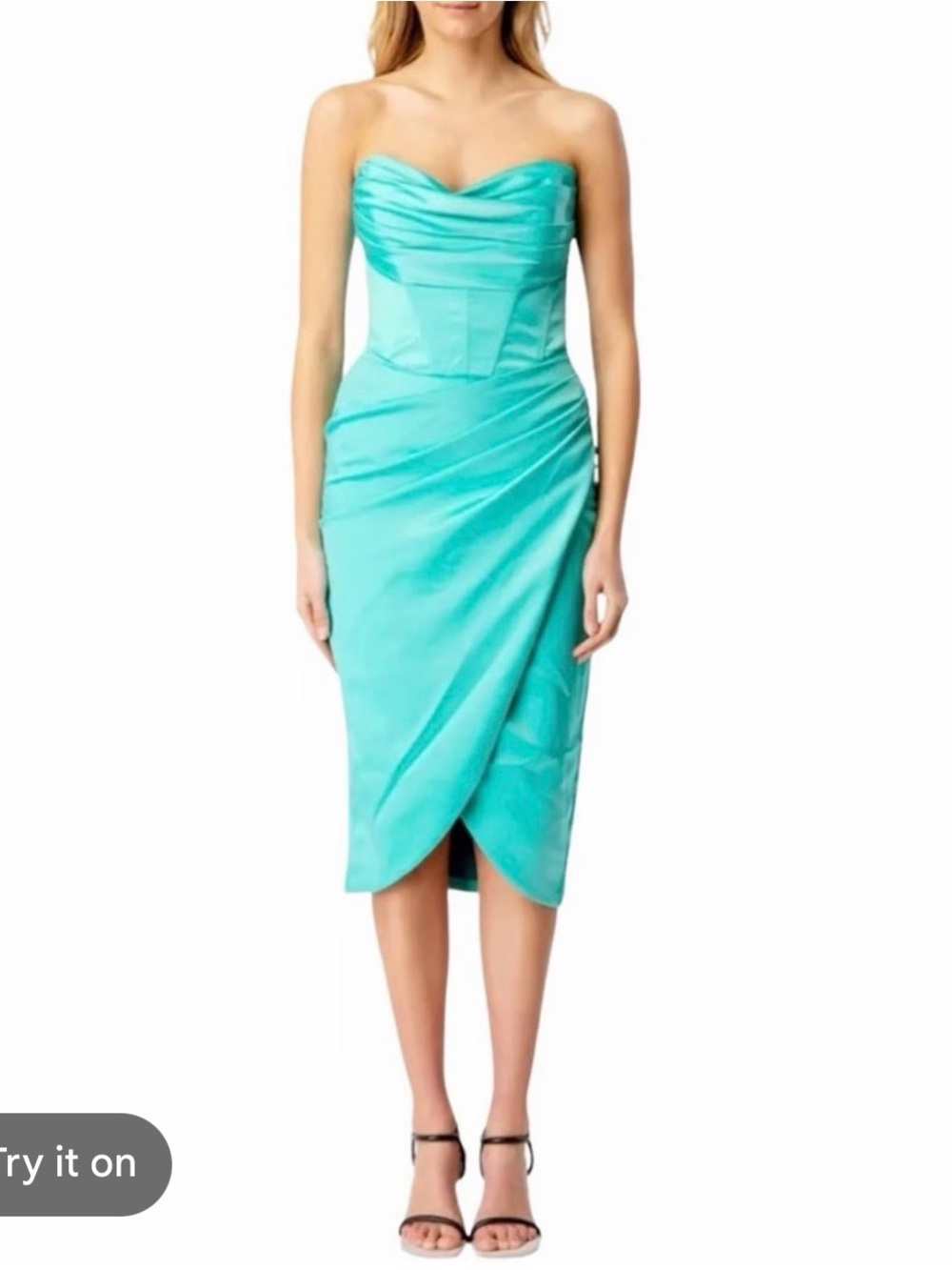 Bardot Strapless Turquoise Corset Strapless Dress